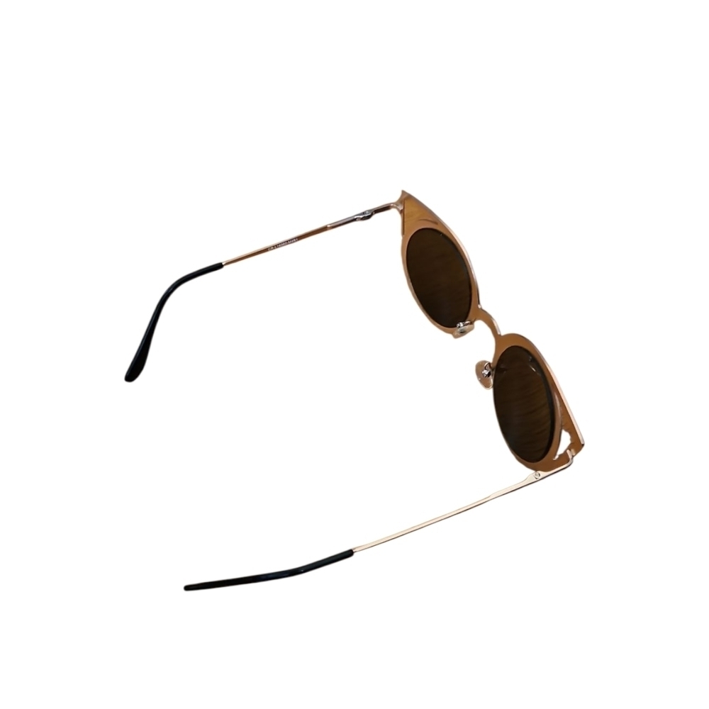 Bronze Tone Reflective Cat-Eye Sunglasses - Picture 2 of 3